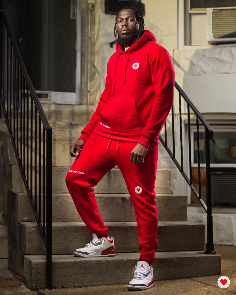 Men s Red Heart Logo Sweatsuit