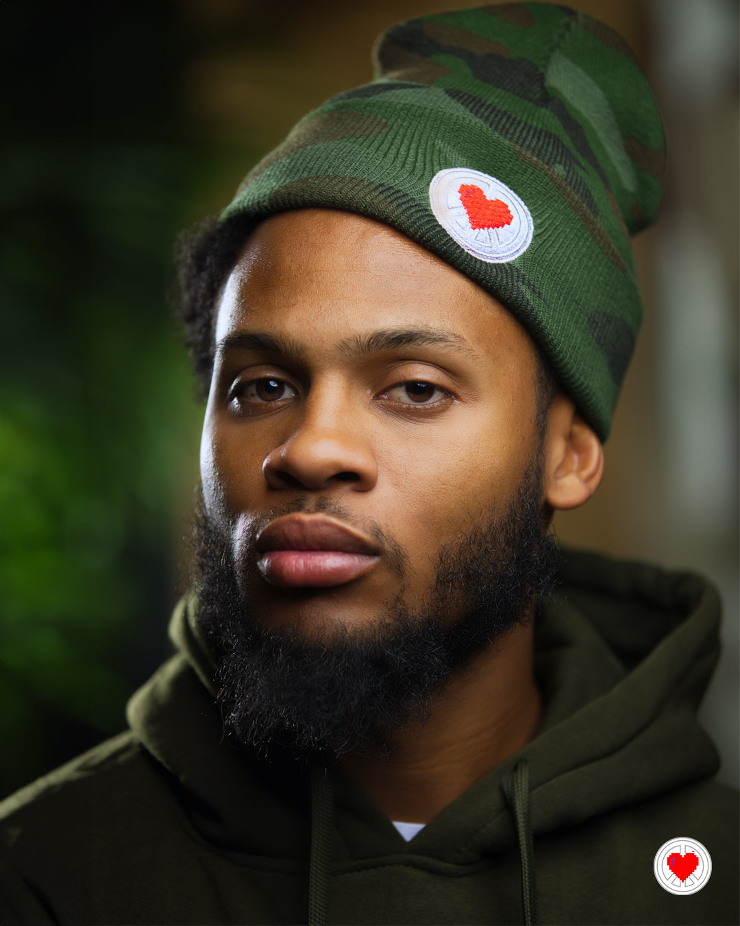 “Unisex Camo Heart Logo Skully”