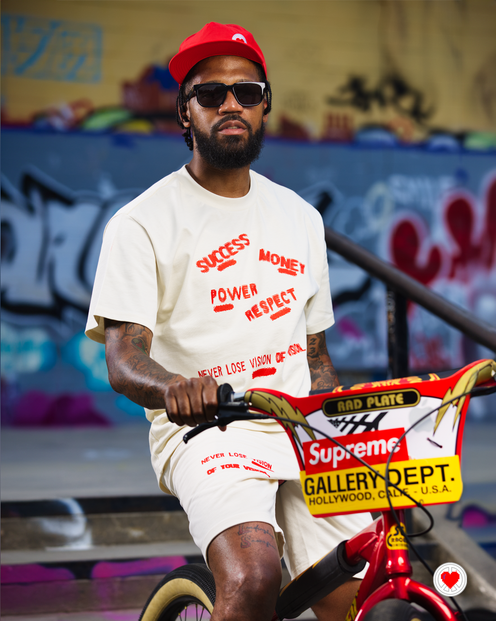 “Unisex Cream & Orange Visionary Shorts”