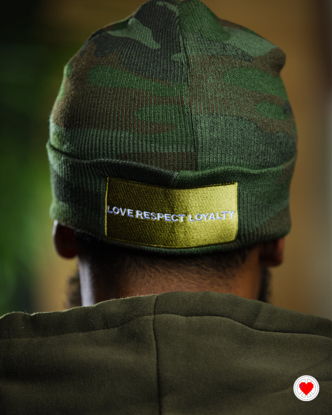 “Unisex Camo Heart Logo Skully”