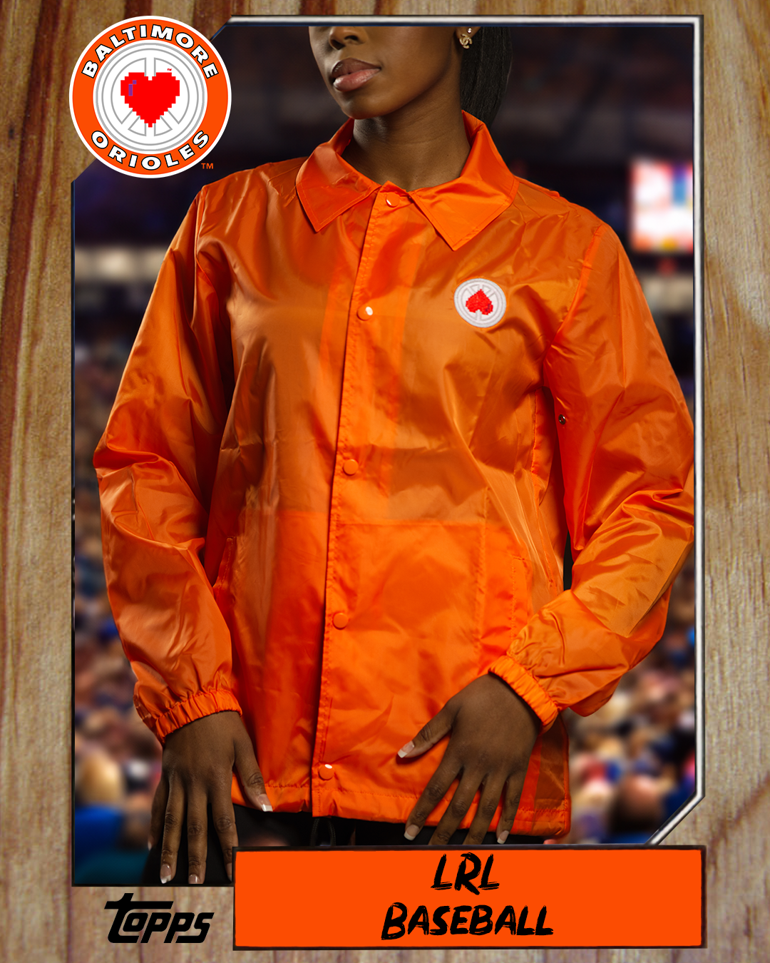 “Unisex Orioles Orange Upside Down Heart Coach Jacket”
