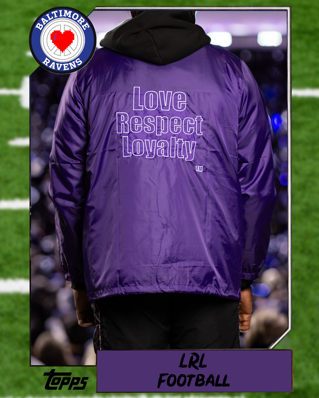 “Unisex Ravens Purple Upside Down Heart Coach Jacket”