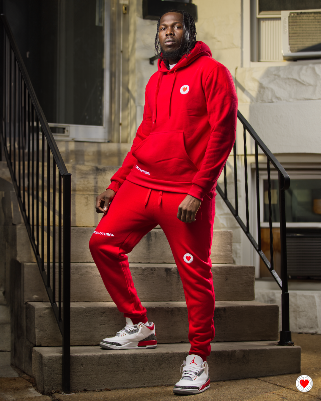 Men s Red Heart Logo Sweatsuit L.R.L Clothing Store