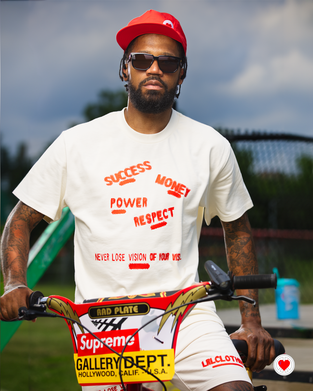 “Unisex Cream & Orange Visionary Tee”