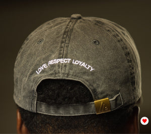 “Unisex Charcoal Grey Washed Heart Logo Dad  Hat”