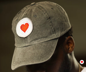 Open image in slideshow, “Unisex Charcoal Grey Washed Heart Logo Dad  Hat”
