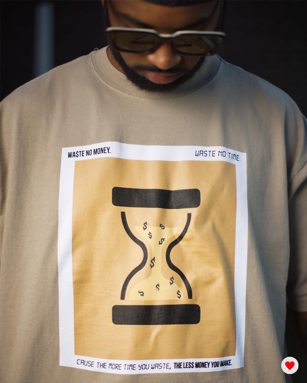 “Unisex Tan Hour Glass Tee”