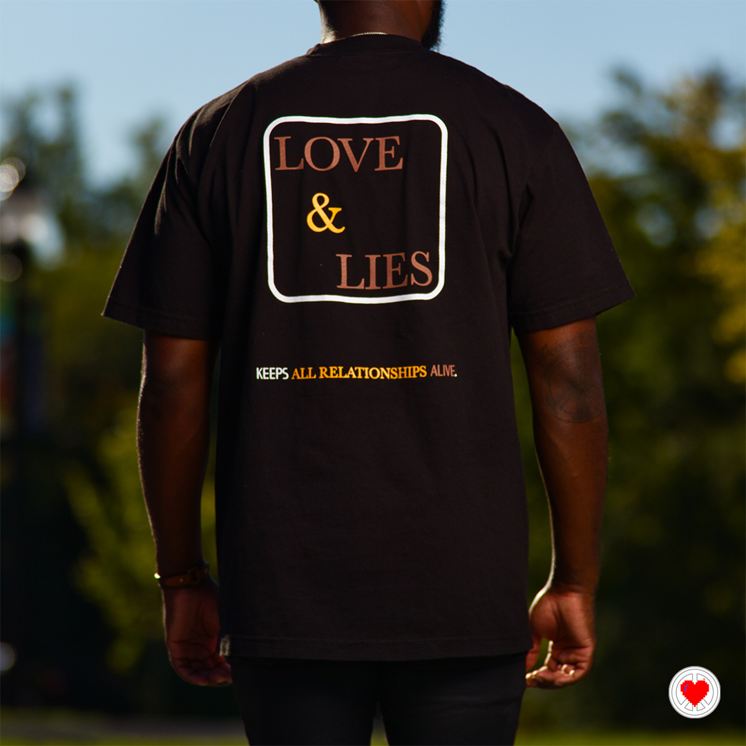 “Unisex Oversized Black Love & Lies Tees”