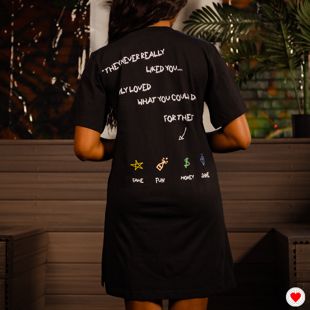 “Women’s Black Never Liked You T-shirt Dress”