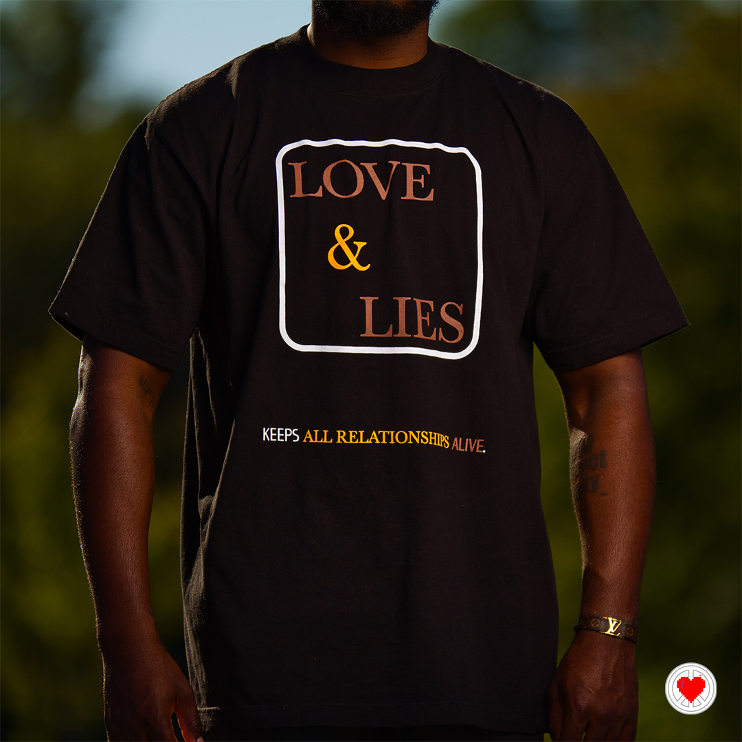 “Unisex Oversized Black Love & Lies Tees”