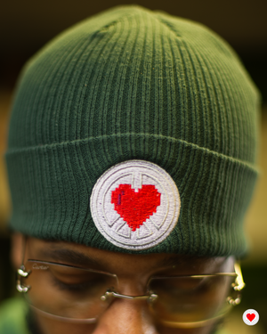 “Unisex Forest Green Heart Logo Skully”