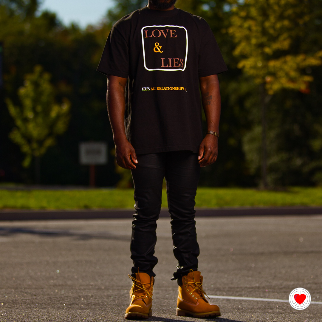 “Unisex Oversized Black Love & Lies Tees”