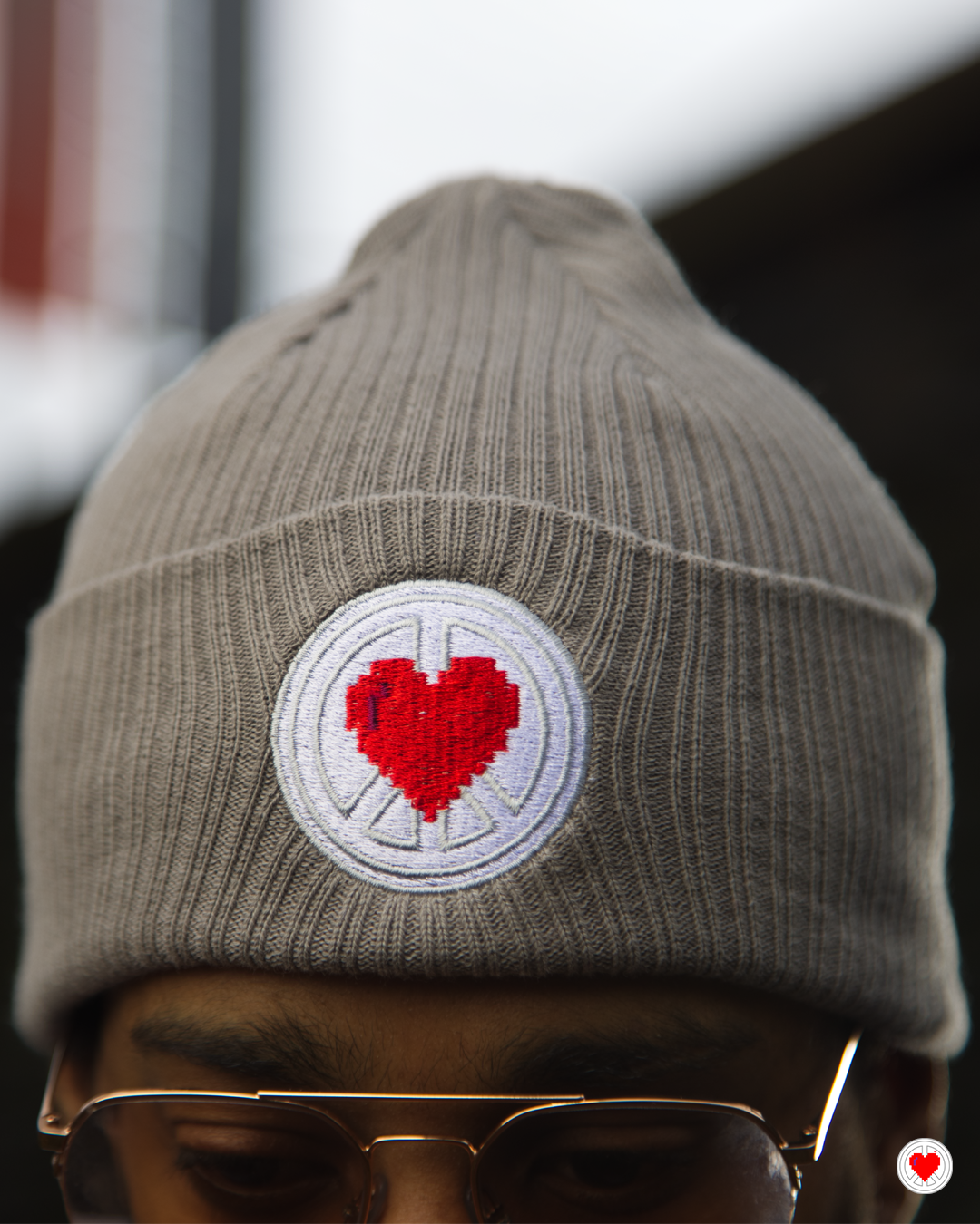 “Unisex Grey Heart Logo Skully”